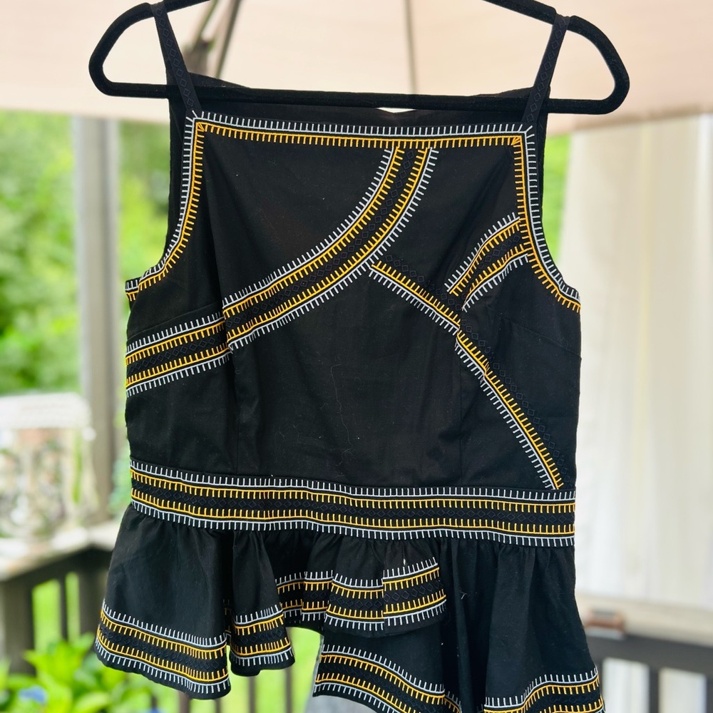 White House Black Market Black and Gold Tank Top